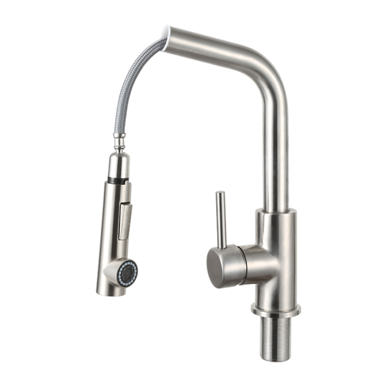 304 grifo de cocina de acero inoxidable con pulverizador y dispensador de jabón