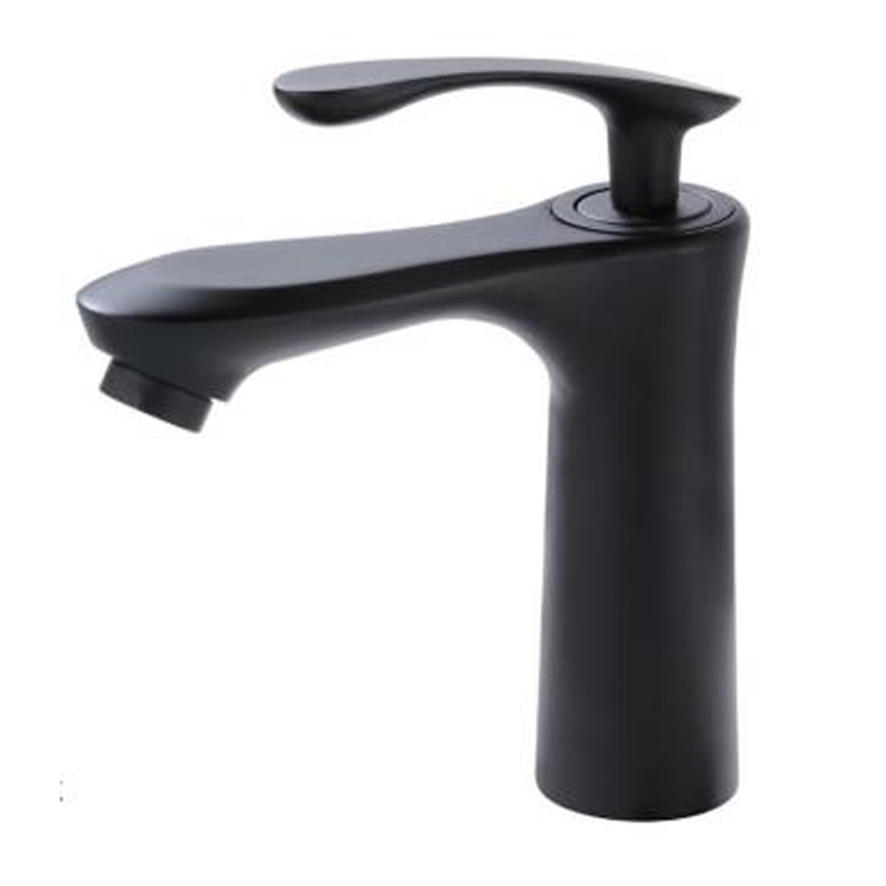 Moderno fregadero de acero inoxidable grifo negro mate para la cuenca de lavado