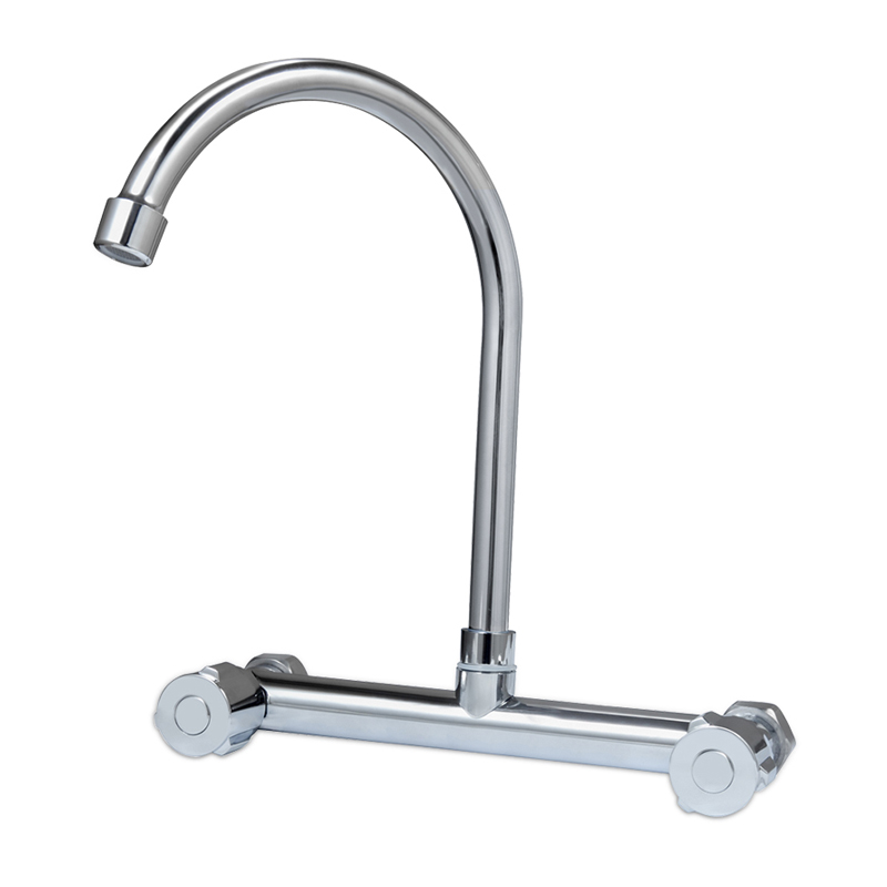 Cocina económica montada en la pared Agua de agua Doble manijas de fregadero mezclador