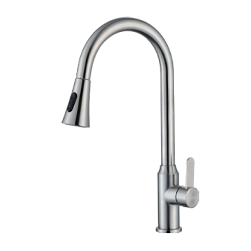 304 grifo de cocina de níquel cepillado de acero inoxidable con rociador